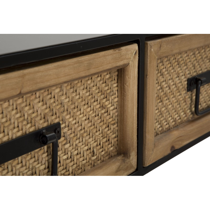 Console Hanoi – Métal noir et MDF multicolore 120x35x78 cm