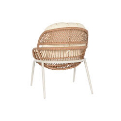 Ensemble Table avec 2 Sièges Home ESPRIT Blanc Beige Gris Naturel 55 x 55 x 47 cm