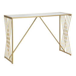 Console Easy – Metallo dorato e piano a specchio 120x40x80 cm