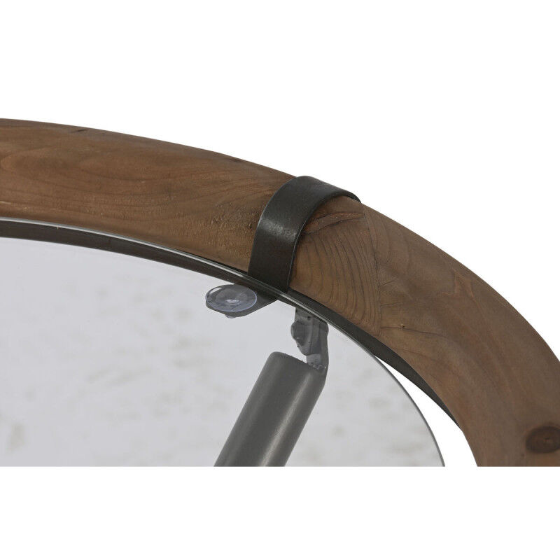 Jeu de 2 tables Home ESPRIT Noir Naturel Verre Sapin 65 x 65 x 66 cm