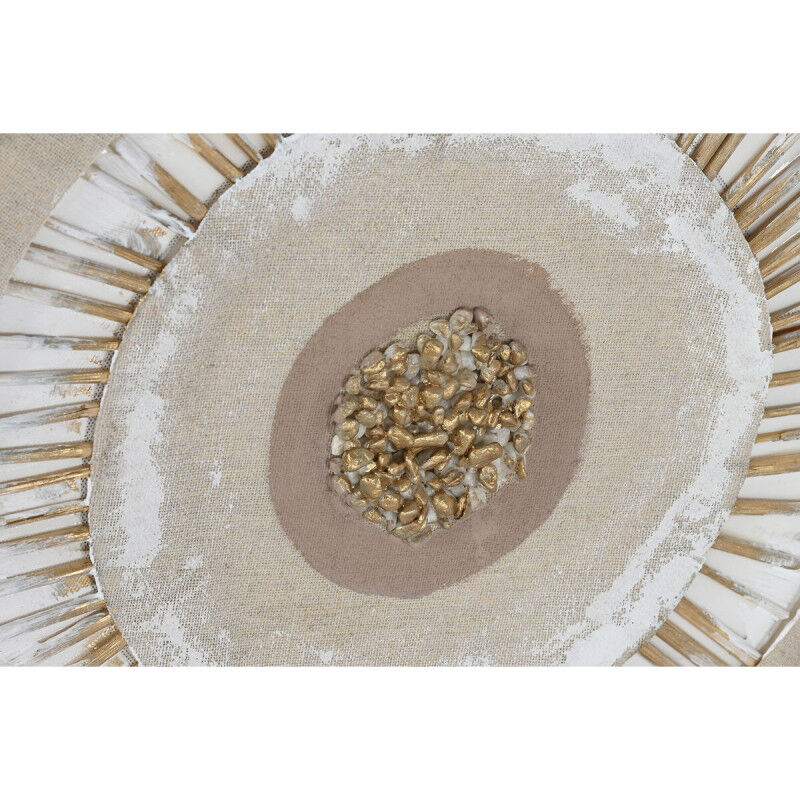 Cadre Home ESPRIT Beige Naturel Cercles Scandinave 80 x 3 x 80 cm (2 Unités)