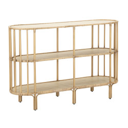 Console Panama 3 ripiani – Metallo, rattan e plastica 120x37,5x80 cm