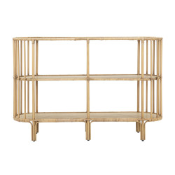 Console Panama 3 prateleiras – Metal, rattan e plástico 120x37,5x80 cm