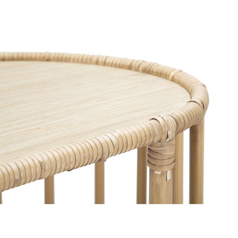 Console Panama 3 prateleiras – Metal, rattan e plástico 120x37,5x80 cm