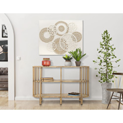 Console Panama 3 prateleiras – Metal, rattan e plástico 120x37,5x80 cm