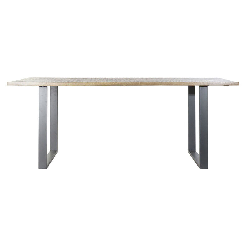 Table de Salle à Manger Home ESPRIT Noir Naturel Métal Bois de manguier 200 x 100 x 76 cm