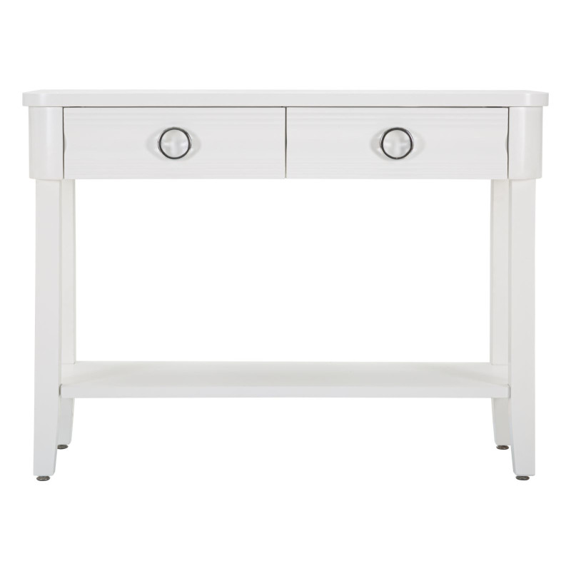Console Shine – Abeto, MDF e metal branco 110x40x82 cm