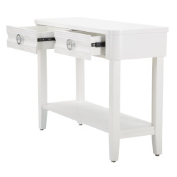 Console Shine – Bois de sapin, MDF et métal blanc 110x40x82 cm
