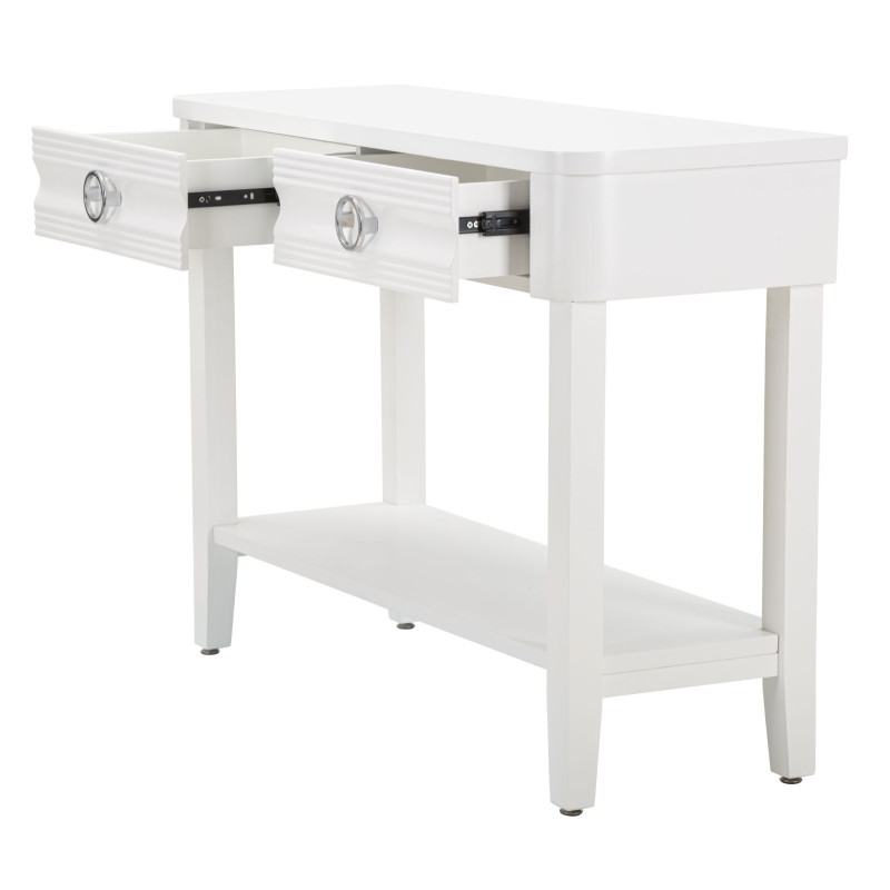 Console Shine – Abeto, MDF e metal branco 110x40x82 cm
