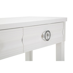 Console Shine – Bois de sapin, MDF et métal blanc 110x40x82 cm