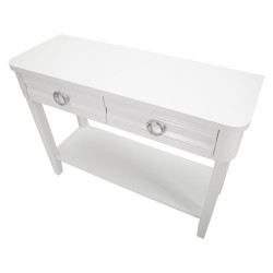 Console Shine – Abeto, MDF e metal branco 110x40x82 cm