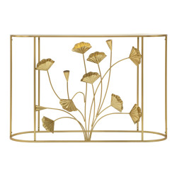 Console Flow – Métal doré, MDF et miroir 120x40x80 cm