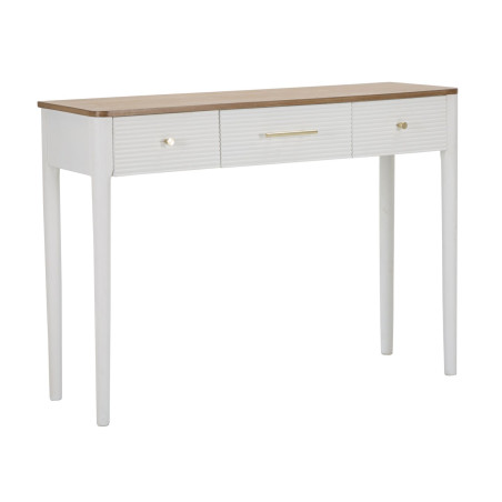 Console Matera – Bois de frêne, pin, MDF et métal blanc/marron 107x37x80 cm