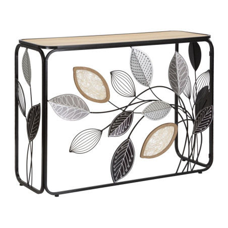 Console Autunno – Metallo nero, MDF e vetro multicolore 108x36,8x80 cm
