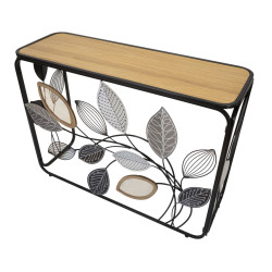 Console Autunno – Metallo nero, MDF e vetro multicolore 108x36,8x80 cm