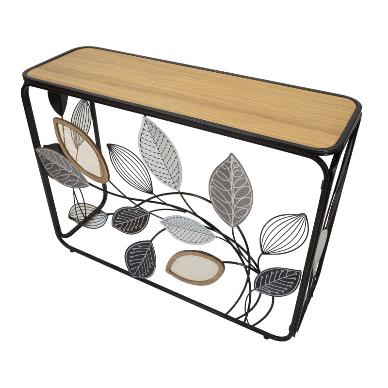Console Autunno – Metallo nero, MDF e vetro multicolore 108x36,8x80 cm