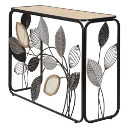 Console Autunno – Metallo nero, MDF e vetro multicolore 108x36,8x80 cm