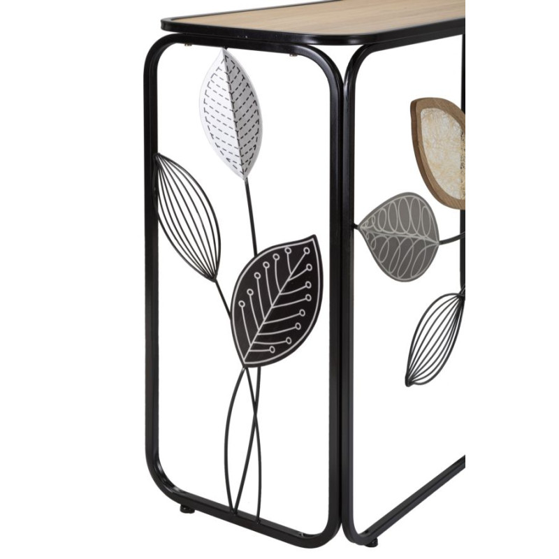 Console Autunno – Metallo nero, MDF e vetro multicolore 108x36,8x80 cm
