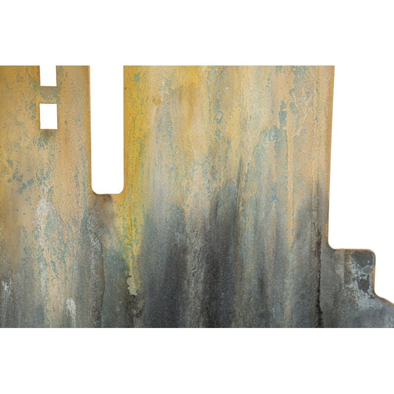 Console City – Metallo dorato, MDF e vetro multicolore 110x38,5x81 cm