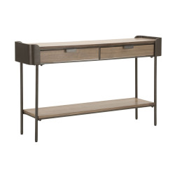 Console Toronto – Pino e metallo grigio/marrone 120x31x72 cm