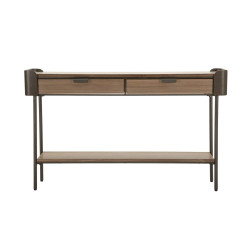 Console Toronto – Pino e metallo grigio/marrone 120x31x72 cm