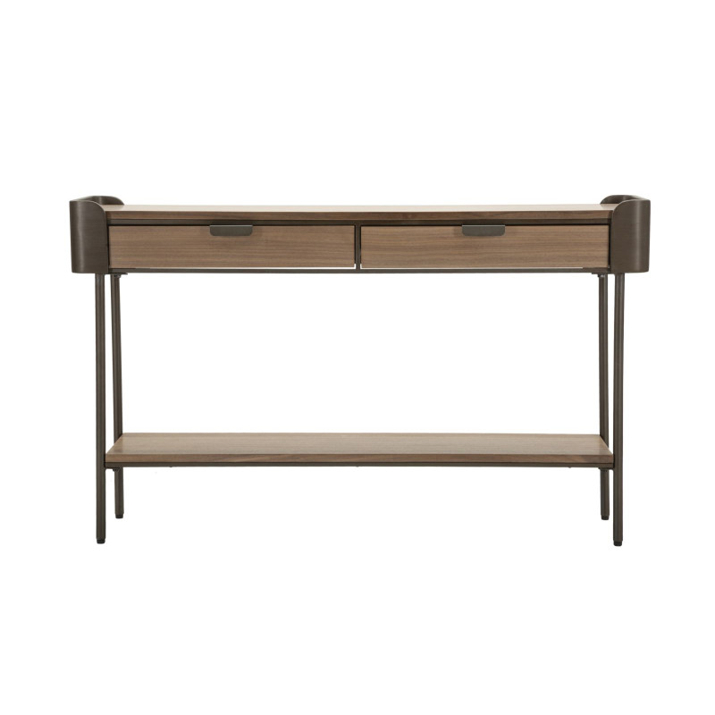 Console Toronto – Pino e metallo grigio/marrone 120x31x72 cm