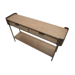 Console Toronto – Pino e metallo grigio/marrone 120x31x72 cm
