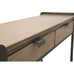 Console Toronto – Bois de sapin et métal gris/marron 120x31x72 cm