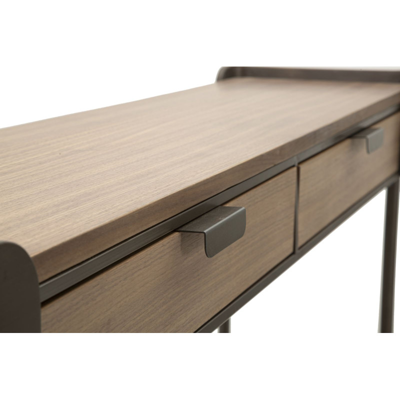 Console Toronto – Bois de sapin et métal gris/marron 120x31x72 cm