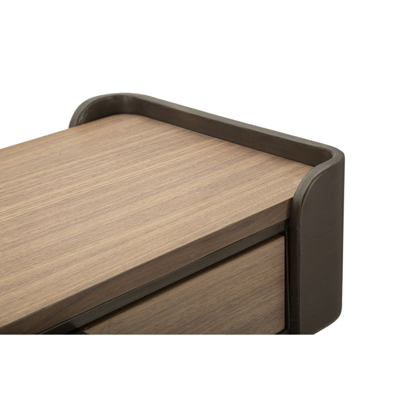 Console Toronto – Bois de sapin et métal gris/marron 120x31x72 cm