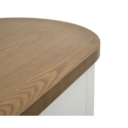 Console Tolosa – MDF, frêne et métal blanc, brun et or 121x40x78 cm