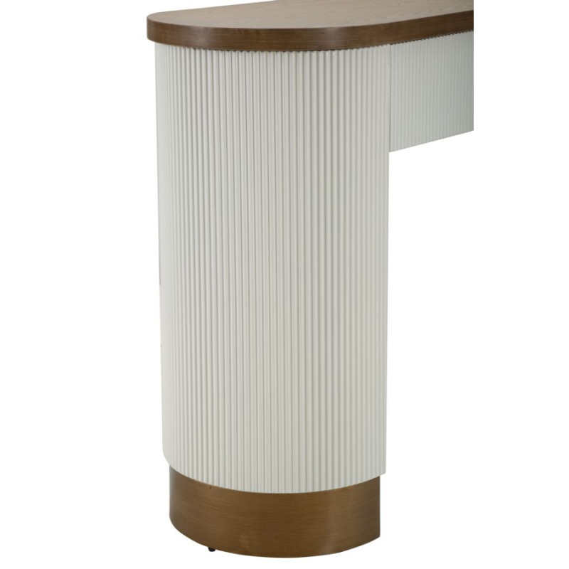 Console Tolosa – MDF, freixo e metal branco, castanho e dourado 121x40x78 cm