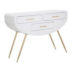Console Venus – MDF et métal blanc et or 110x40x80 cm