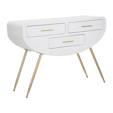 Console Venus – MDF et métal blanc et or 110x40x80 cm