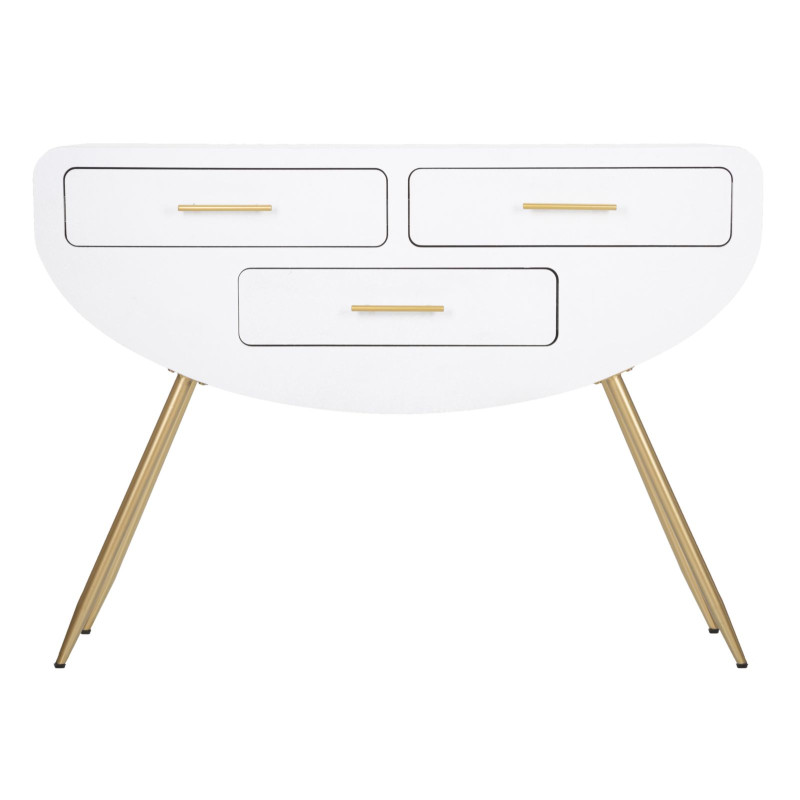 Console Venus – MDF e metallo bianco e oro 110x40x80 cm