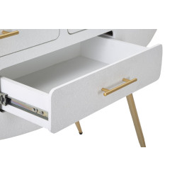 Console Venus – MDF et métal blanc et or 110x40x80 cm