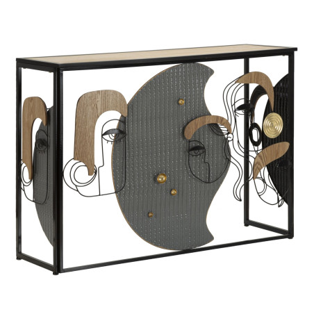 Console Picassy – MDF, metallo e specchio multicolore 108x38x79 cm