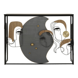 Console Picassy – MDF, métal et miroir multicolore 108x38x79 cm