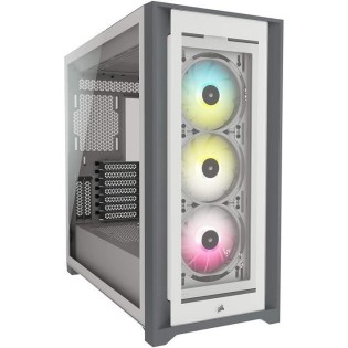 Boîtier PC - CORSAIR - 5000X RGB iCUE - Verre Trempé - Moyen-Tour ATX - Blanc (CC-9011213-WW)