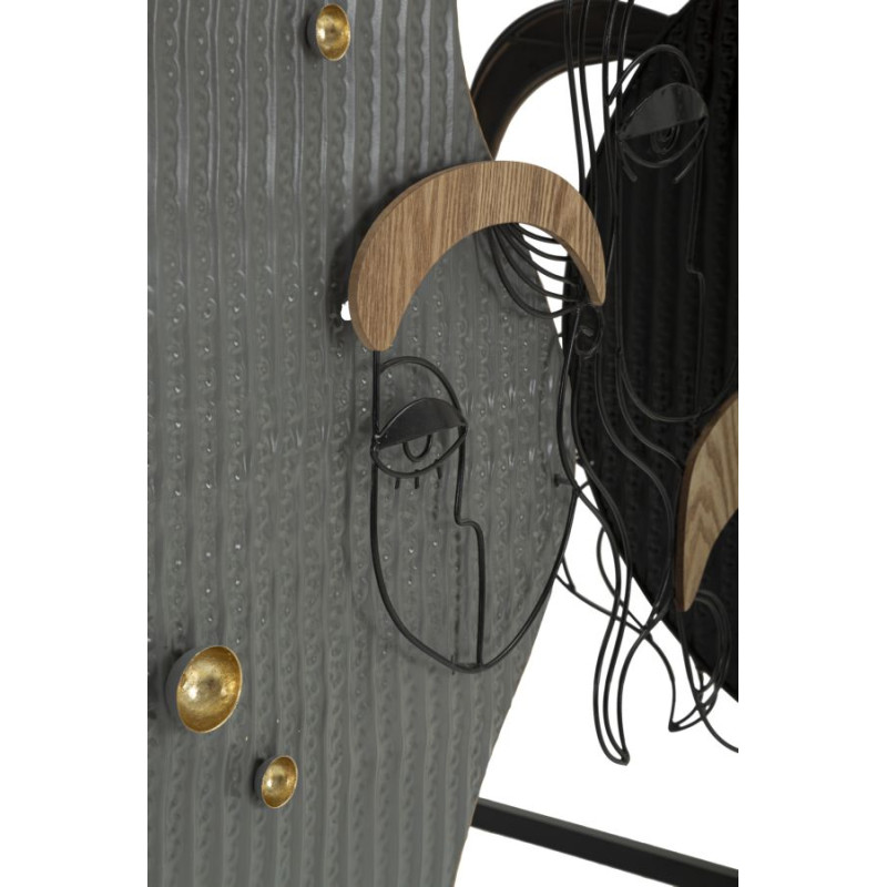 Console Picassy – MDF, métal et miroir multicolore 108x38x79 cm