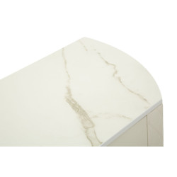 Console Sharon – Pino, MDF, metallo e plastica bianco e oro 100x40x75 cm