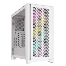 Boitier PC - CORSAIR - iCUE 4000D RGB Airflow - Moyen-tour - 3 ventilateurs AF120 RGB ELITE - Blanc