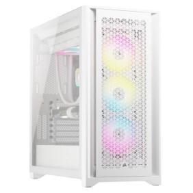 Boitier PC - CORSAIR - iCUE 5000D RGB Airflow - Moyen-tour - 3 ventilateurs AF120 RGB ELITE - Blanc