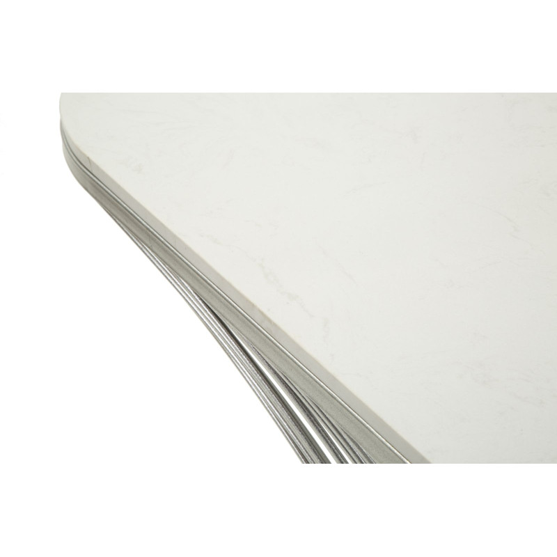 Console Bande – Metallo argentato e marmo 120x35x79 cm