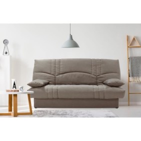 Clic clac 3 places THELMA - Tissu Soro taupe - Couchage 125x190 cm - L190 x P92 x H96 cm