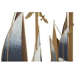 Console Vele – Metallo dorato, MDF e specchio multicolore 108x37x80 cm