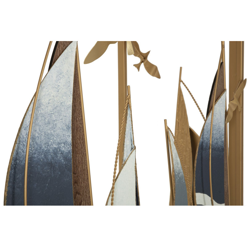 Console Vele – Métal doré, MDF et miroir multicolore 108x37x80 cm