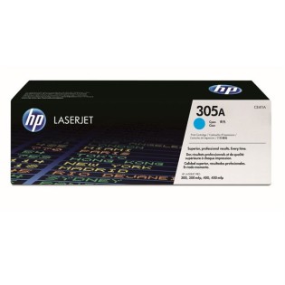 Cartouche de Toner HP 305A Cyan Authentique (CE411A) pour HP Color LaserJet Pro M351 / M375 / M451 / M475