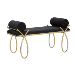 Banc Ruban Noir – Élégance Graphique 112,5 x 49 x 53 cm