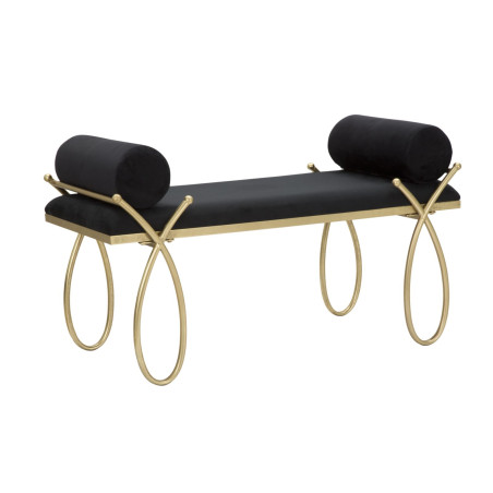 Glam Banc Ribbon Noir – Élégance Sculpturale 112,5x49x53
